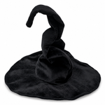 Chapeau de sorcière noir à large bord et pointe courbée