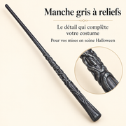 Manche gris à reliefs — présentation des détails en français