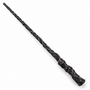 Baguette magique manche noir torsadé, présentation sur fond blanc